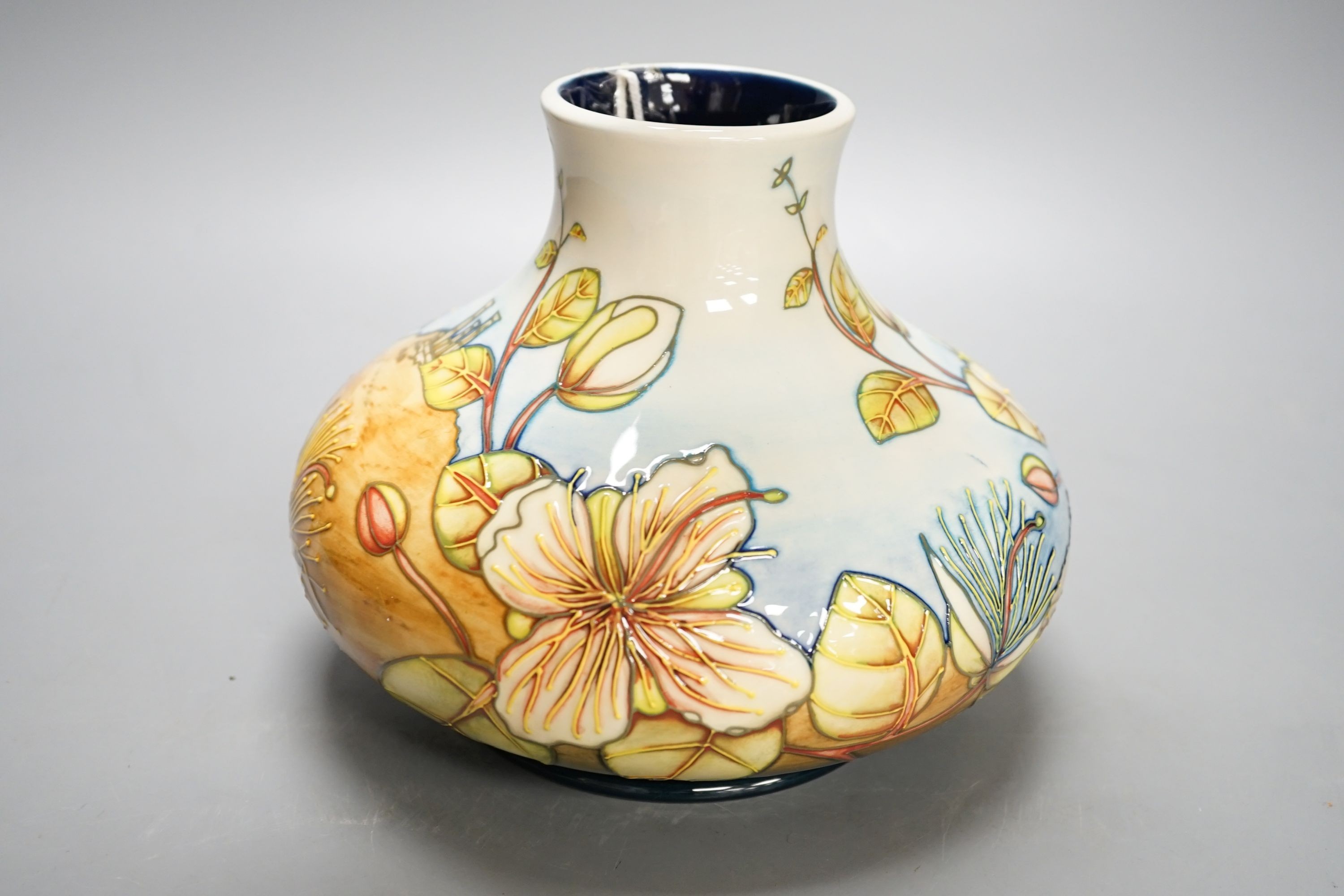 A Moorcroft Capers pattern squat baluster vase, dated 2000, signed Anji Davenport, Limited edition 66/100